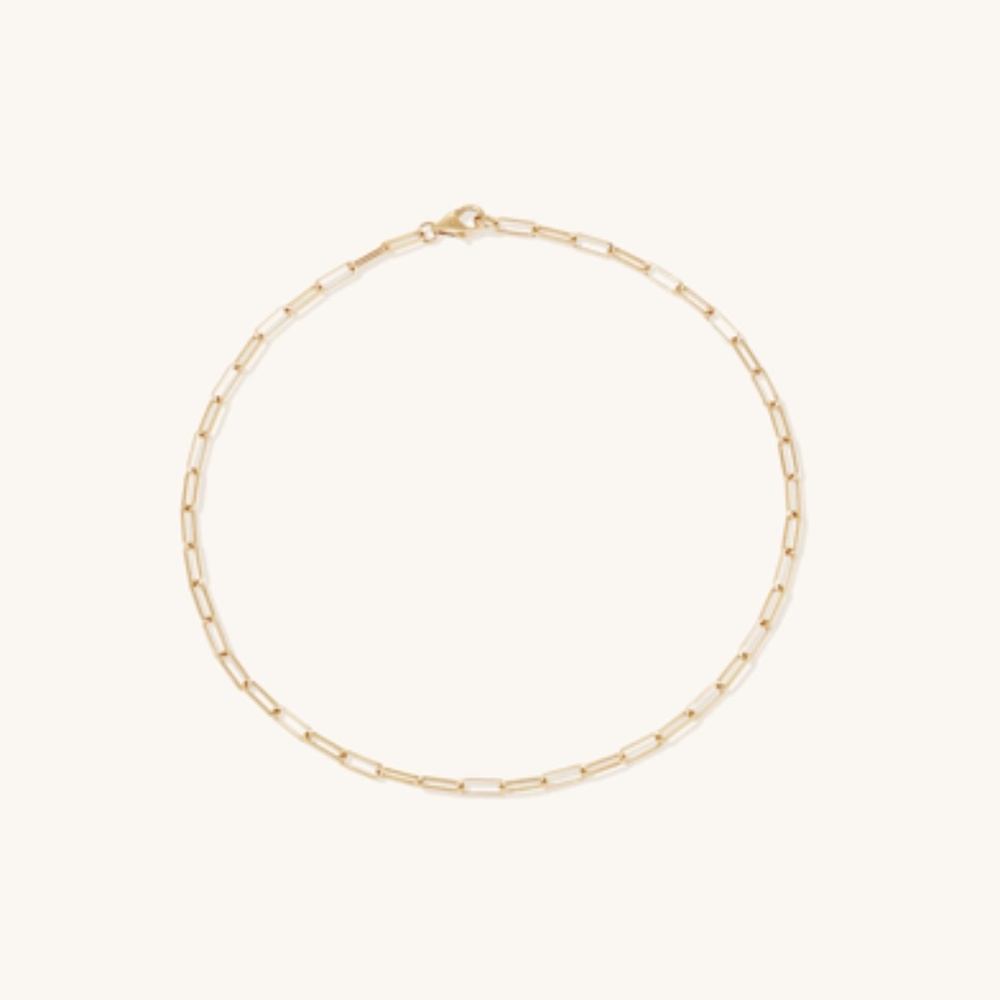 NWB Mejuri 14k Yellow Gold Boyfriend Bold Anklet